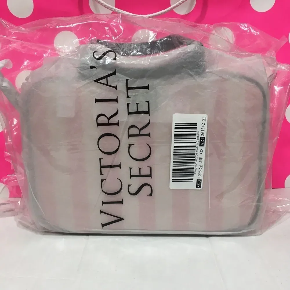 NWT VICTORIA’S SECRET Signature Stripe Everything Travel Make Up Case GIFT‎ IDEA